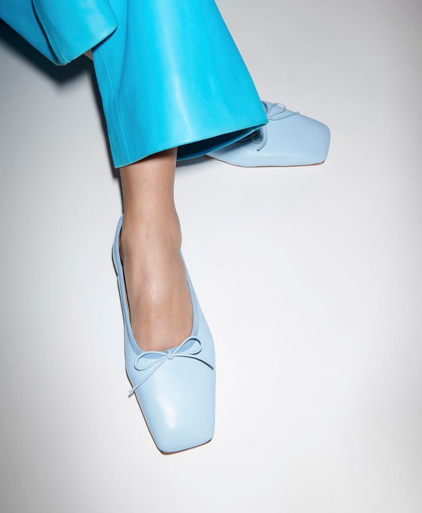 Women's Mansur Gavriel Square Toe Ballerina Ballet Flats Light Blue | AU 68M7VB